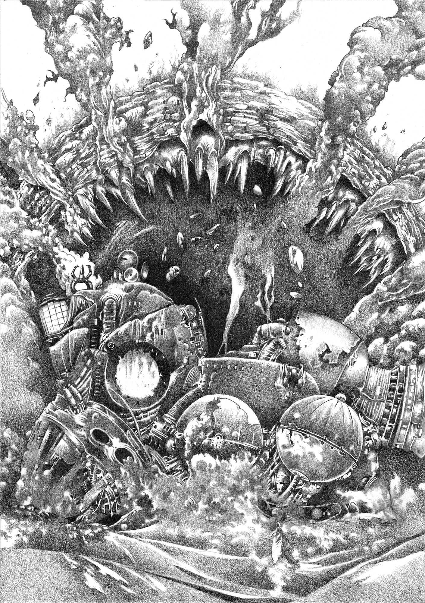 Graphite illustration from Dune